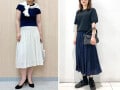 【ユニクロ】太めプリーツで脚がすらっと見え！ ドット柄が上品な「涼しげシフォンスカート」コーデ