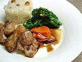 鶏肉のソテー＆ガーリックライス