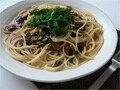 赤貝味付缶で。赤貝の和風スパゲティ
