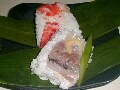 子供の日料理　海老としめあじの笹の葉寿司