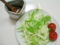 オニオンドレッシングの野菜サラダ
