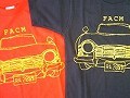 福山自動車時計博物館ＦＡＣＭ特製手描き風デザイン　古のトライアンフＴＲ４親子Ｔ
