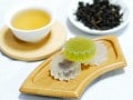 中国茶と和菓子を楽しむ：琥珀菓子「重陽」