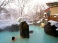 松川温泉「峡雲荘」の雪見露天風呂！