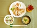 タコとクレソンの混ぜご飯定食の献立と段取り