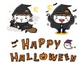 ハロウィンのかわいい無料イラスト素材／白黒・カラー