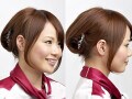 ミディアムヘアの夜会巻きアップスタイル……短めもOK！