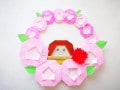 母の日折り紙リース！ 花に囲まれたママリースを作ろう