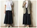 大人に「ちょうどいい」甘さが魅力！GUのアシメドットティアードスカート