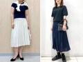 【ユニクロ】太めプリーツで脚がすらっと見え！ ドット柄が上品な「涼しげシフォンスカート」コーデ