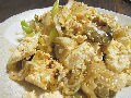 火いらず、豆腐とネギと搾菜のピリ辛サラダ