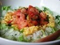 簡単15分、あっさりエビたまトマト丼