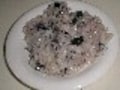 うす紫色のお赤飯　黒豆おこわ