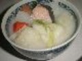 味付けは酒粕と塩　鮭の粕汁