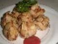 冷凍ムキエビで作った　松かさエビ団子