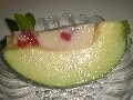 夏のおもてなしレシピ　丸ごとメロンゼリー