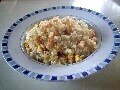 スナック菓子料理（2）　塩にんにくえびせん炒飯