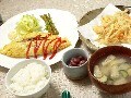 3月24日の夕食メニュー　なすのオムレツとごぼう天