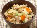 前夜のお刺身の残りを再利用　マグロの炊き込みご飯