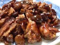 お釜で甘栗と鶏肉の煮込み