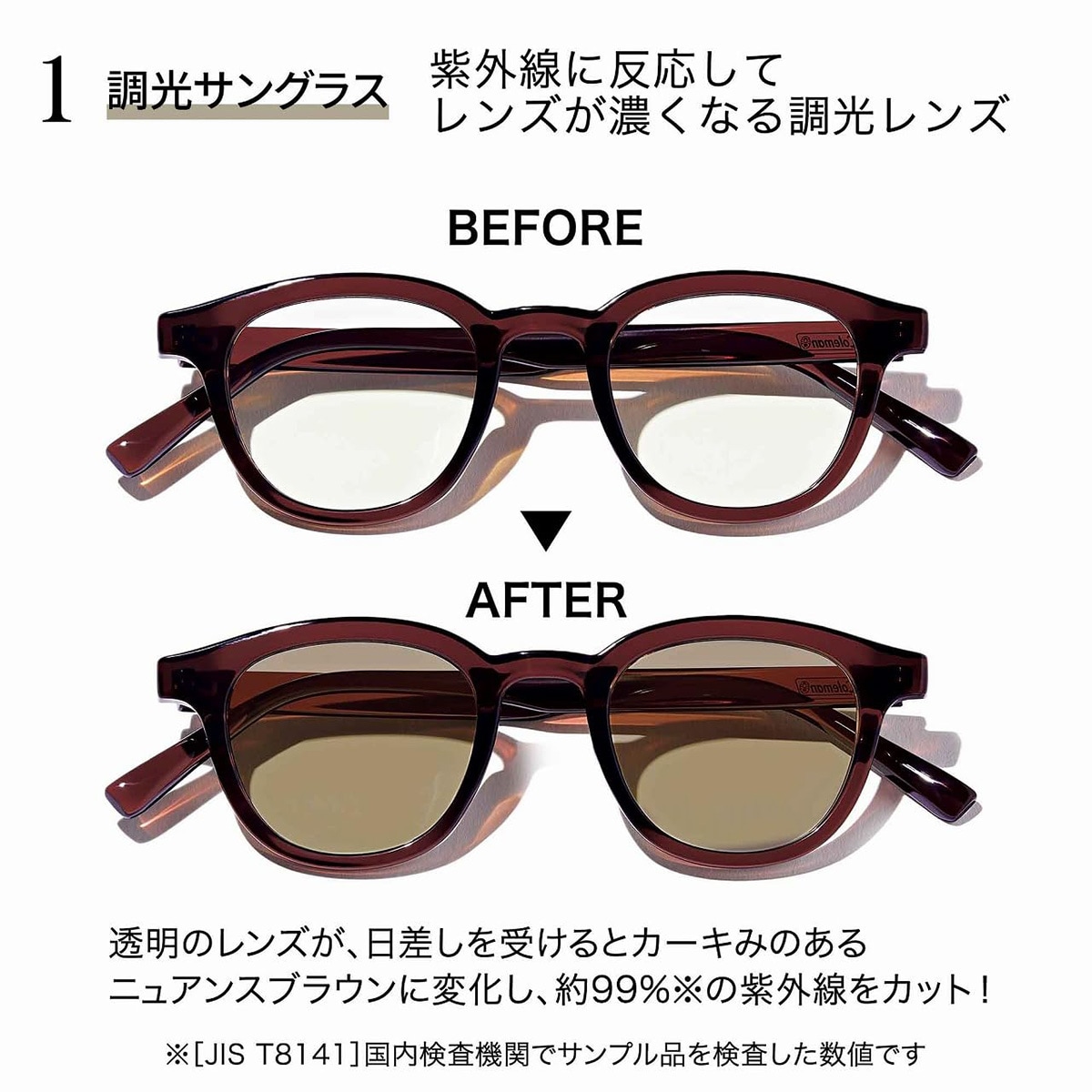 調光サングラス&サングラスケース&めがねふきセット
