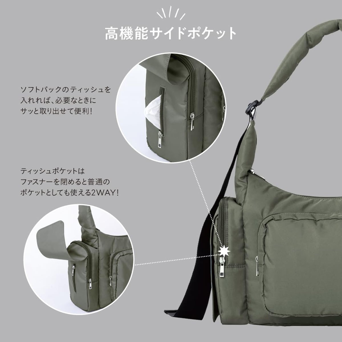 多機能ショルダーバッグ