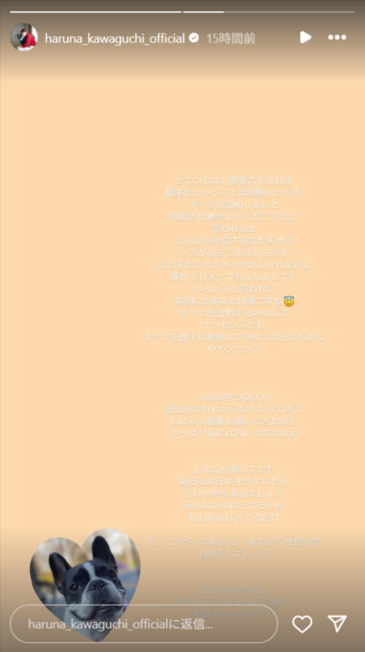 画像出典：川口春奈公式Instagram（@haruna_kawaguchi_official）