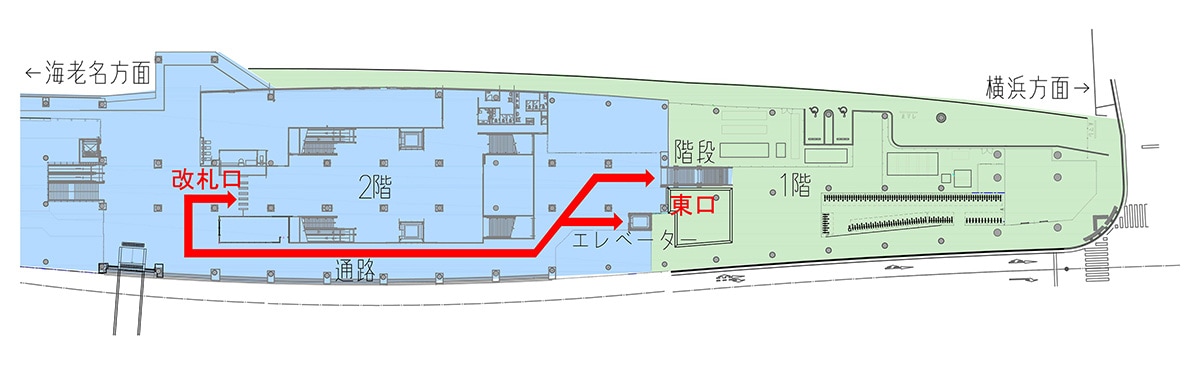 星川駅「東口」位置図（提供画像）