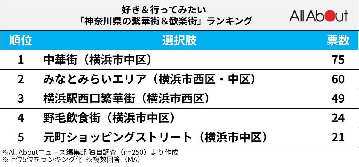 神奈川県の繁華街＆歓楽街ランキング