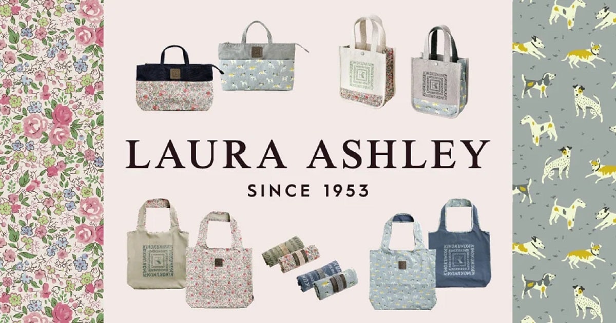 「LAURA ASHLEY（ローラ アシュレイ）」のプリントデザインを使用したオリジナルバッグが登場