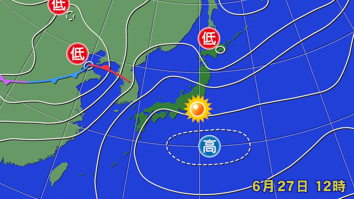 太平洋高気圧の勢力が強まり関東甲信・東海・九州南部で梅雨明けした