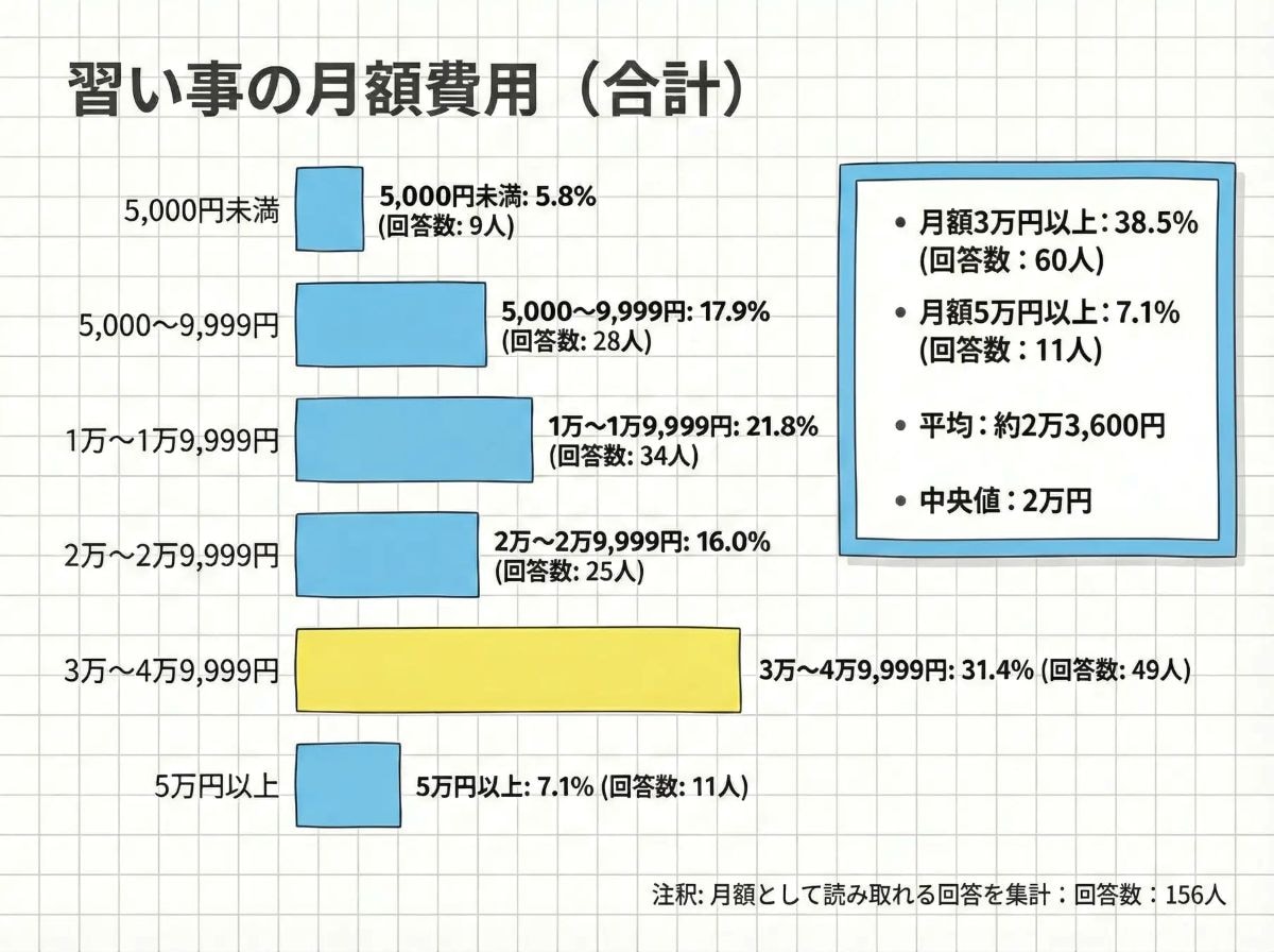 習い事の月間費用