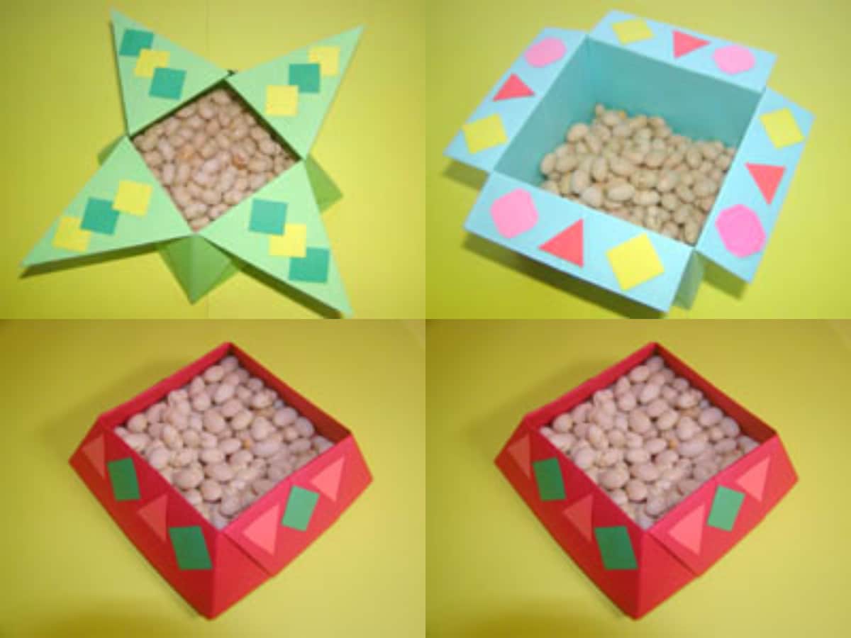 節分の豆入れを製作 色画用紙や折り紙で豆まき箱を手作り 工作 自由研究 All About