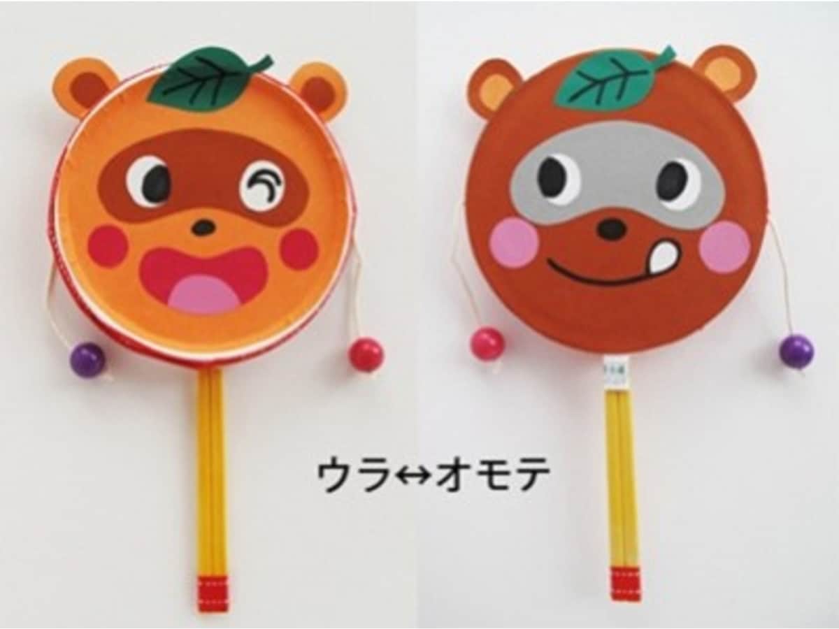 希少になる でんでん太鼓を手作り！ 6Pチーズ箱で顔が変わるたぬき [工作 木工、竹工芸