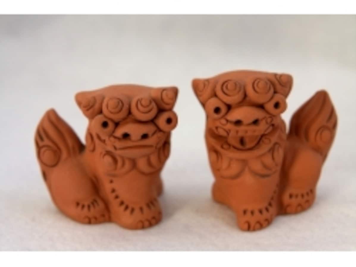 沖縄 お土産 ハンドメイド シーサー 置物（かわいいシーサーの