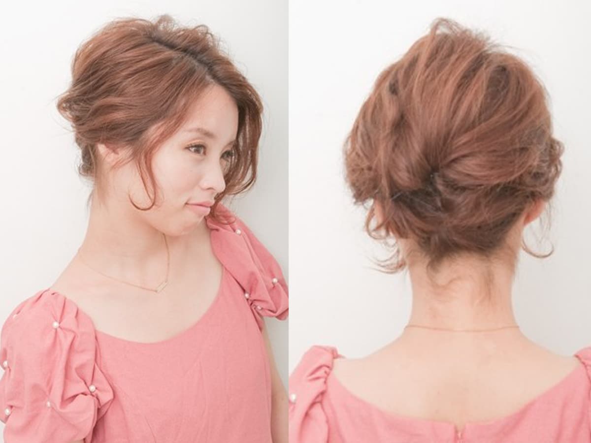 2 2 ショートヘア 外国人風カジュアル夜会アレンジ 結婚式 パーティーヘアアレンジ All About