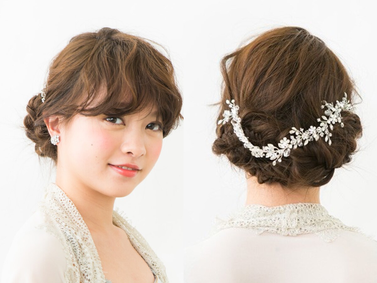 2/3 ロングヘア・クセ毛風のフィッシュボーンアレンジ [結婚式・パーティーヘアアレンジ] All About