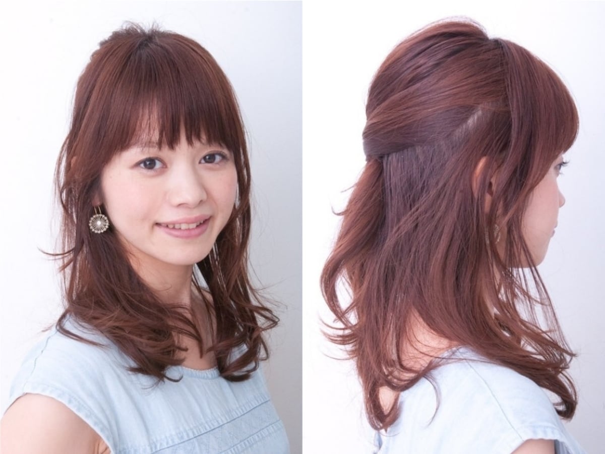 ハーフアップの基本のやり方 アメピンで固定するテクニック ヘアアレンジ All About ハーフアップの基本のやり方 アメピンで固定するテクニック ヘアアレンジ All About