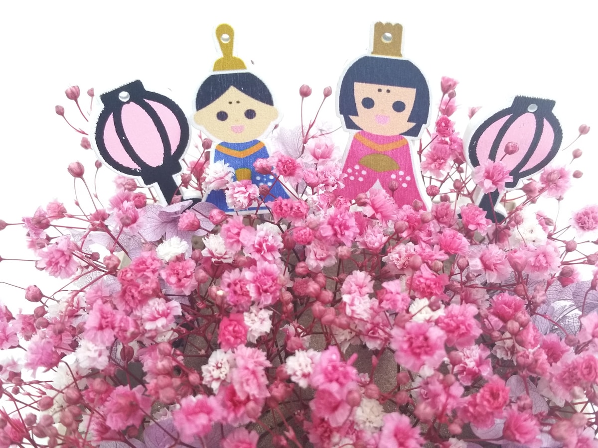 100円グッズで作るプリザのお雛様アレンジ [プリザーブドフラワー] All