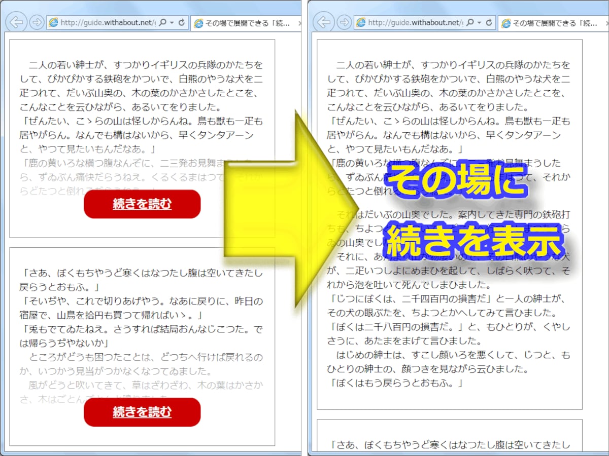 その場で展開できる 続きを読む ボタンの作り方 ホームページ作成 All About