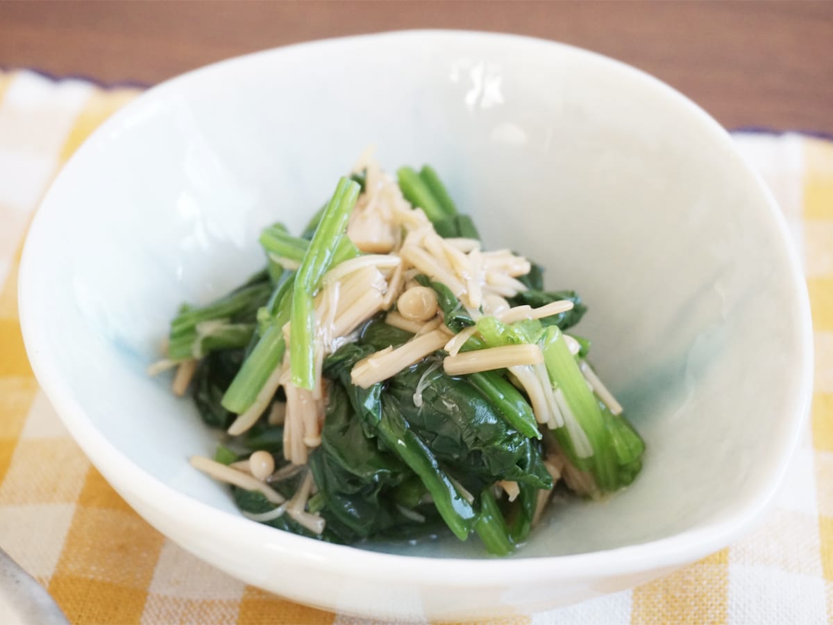 超時短レシピ ほうれん草のなめたけ和え 簡単一汁三菜レシピ All About