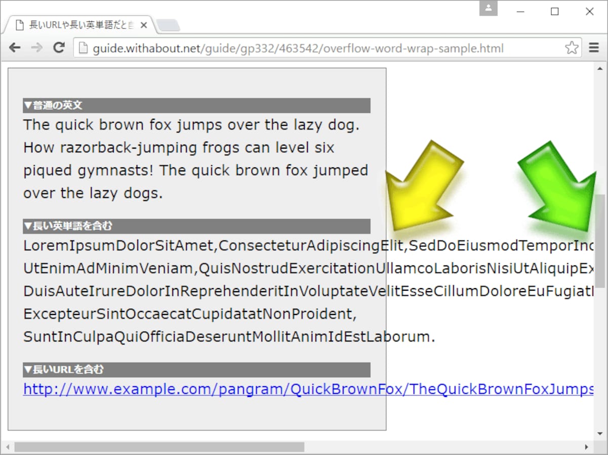 長いurlや英単語の途中でも自動改行させるcss ホームページ作成 All About