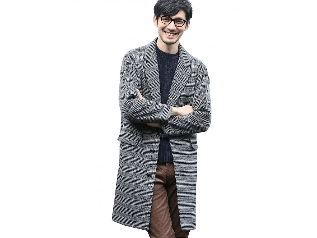 スーツセレクト×ハリスツイード ダブル・チェスターコート ベルト付