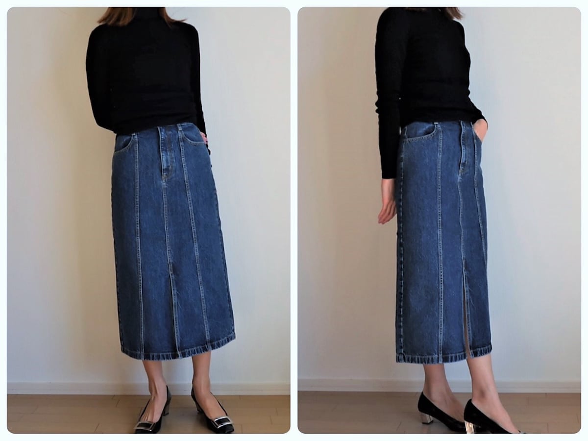 Gu1990円スリットデニムスカートで大人の抜け感コーデ レディースファッション All About Gu1990円スリットデニムスカートで大人の抜け感コーデ レディースファッション All About