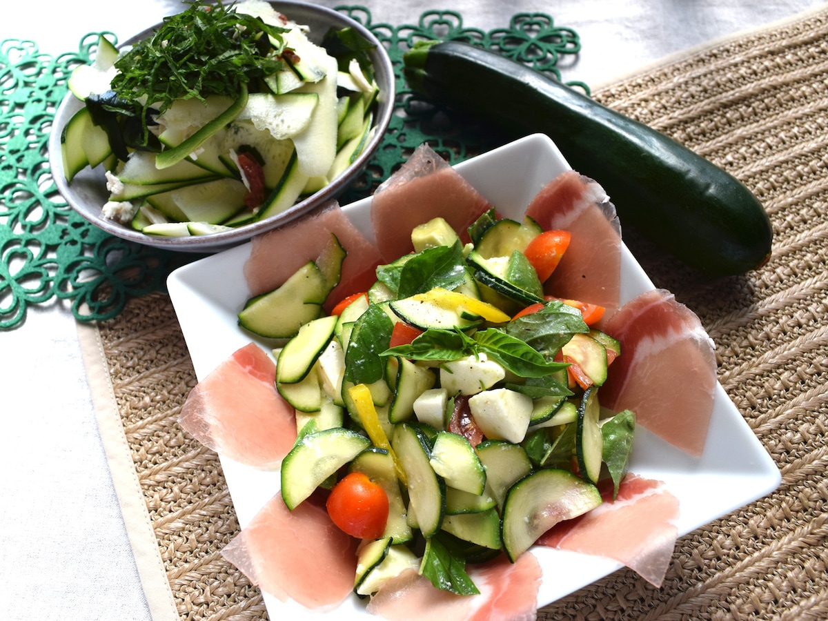 ズッキーニを生でサラダに 和と洋のサラダ2種 毎日の野菜 フルーツレシピ All About