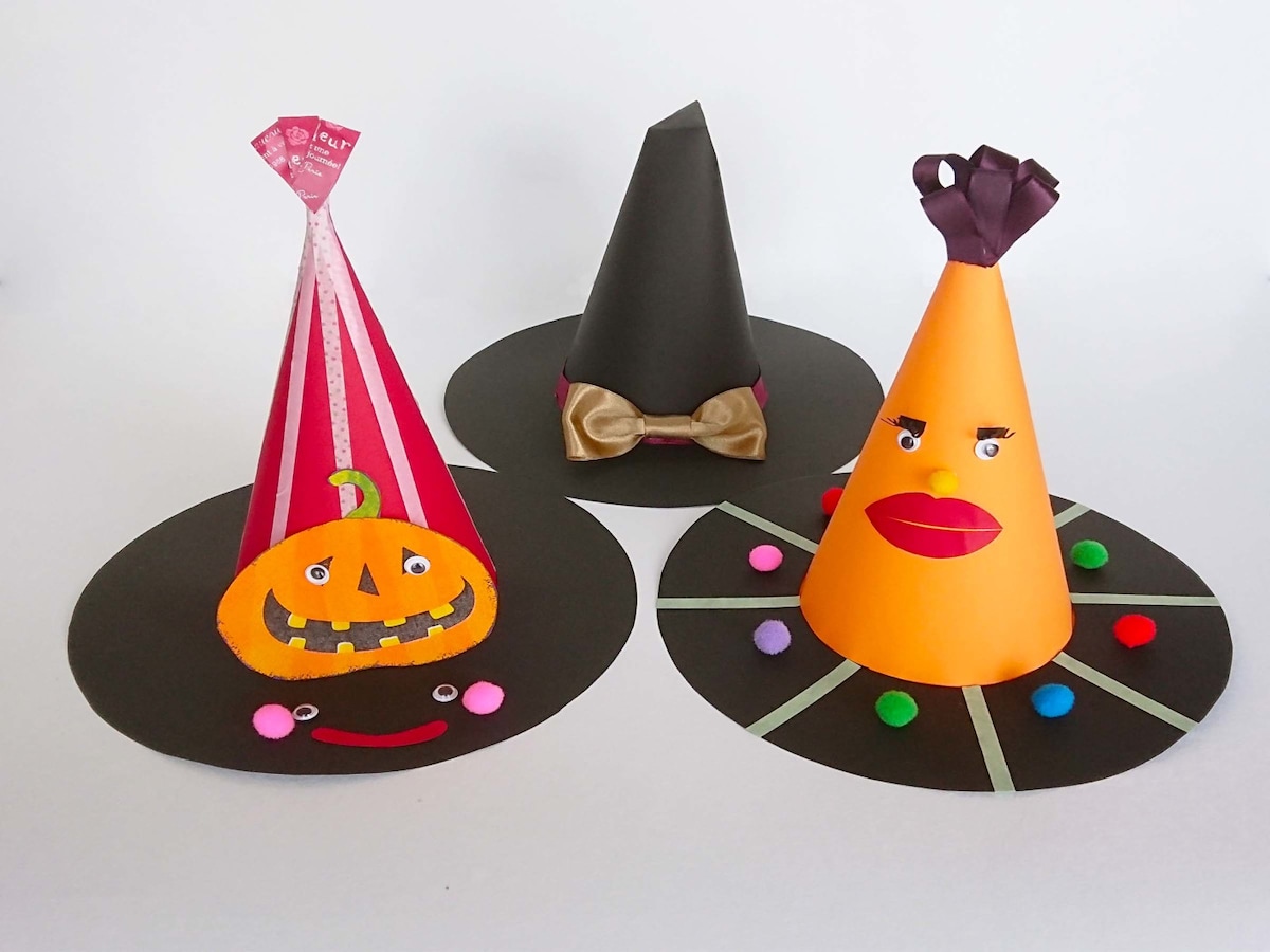 1点ものハロウィンハンドメイドニット帽 魔女の帽子 黒と紫 1点ものハロウィンハンドメイドニット帽 魔女の帽子 黒と紫