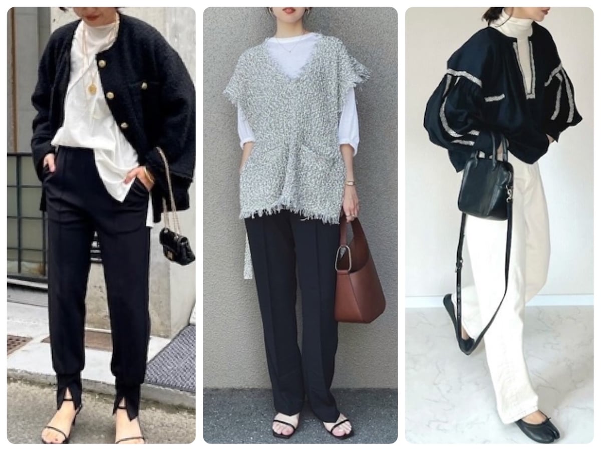 ほっそり見えが嬉しい 40代に今おすすめしたい パンツ を使った旬のモノトーンコーデ レディースファッション All About