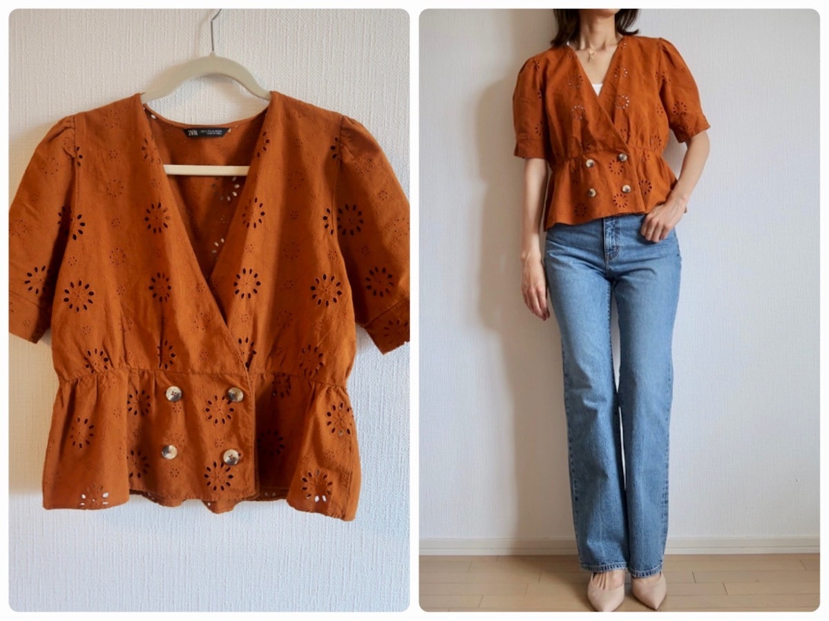 ZARAで2590円!ブラウンのレースコットンシャツが大人可愛い ZARAで2590円!ブラウンのレースコットンシャツが大人可愛い