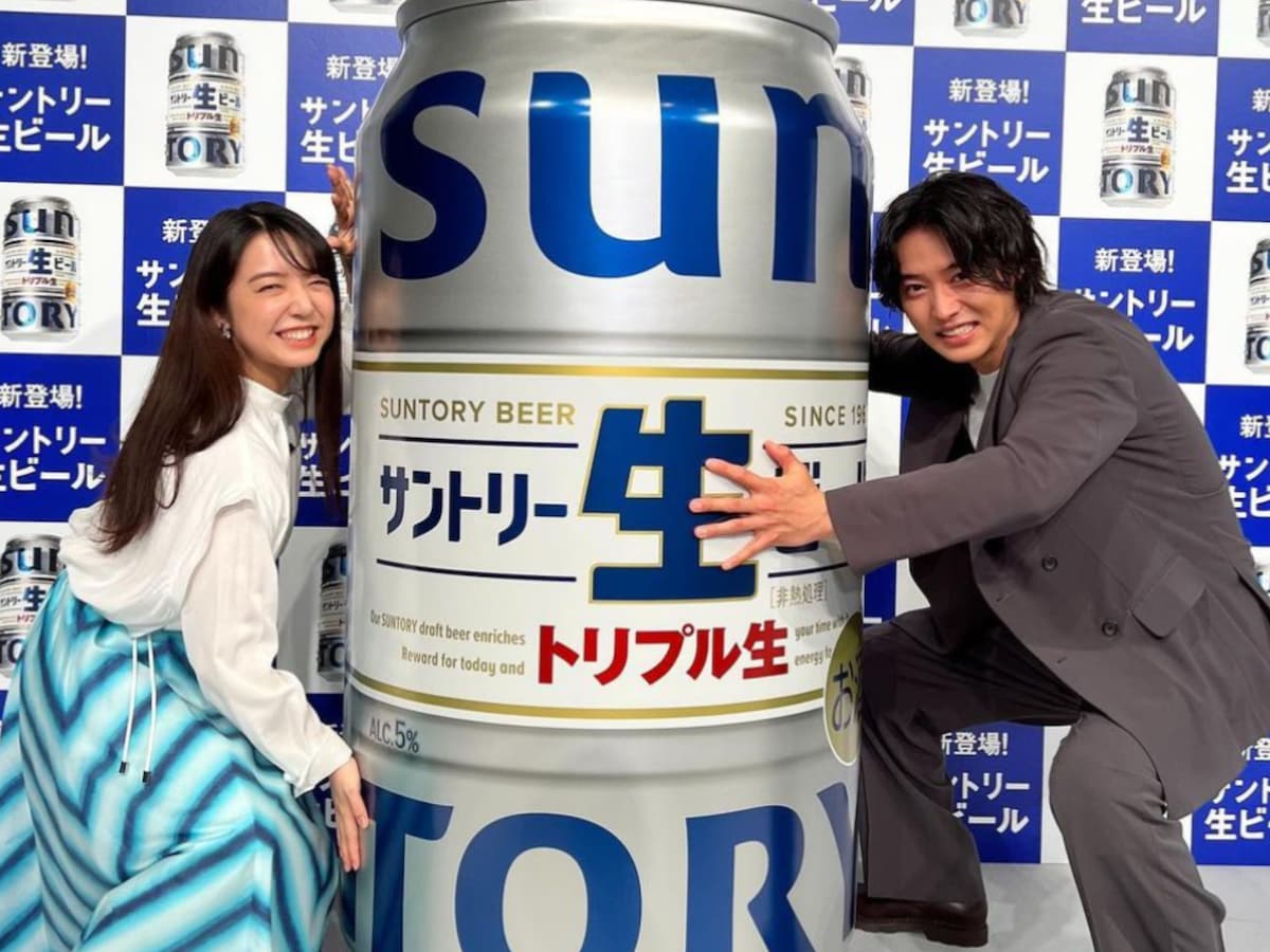 山崎賢人＆上白石萌音、ビールのCMで共演！ 会見にも登場で「陸王の