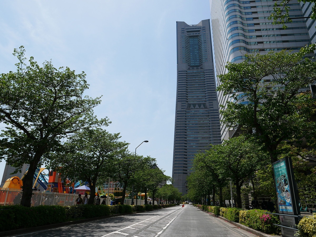 横浜ランドマークタワーとさくら通り